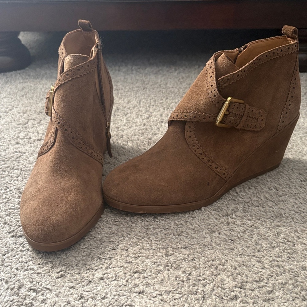 Franco Sarto Brown Suede Ankle Boots
